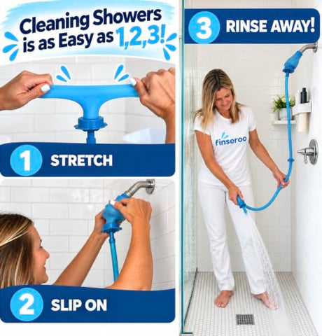 Rinseroo Shower Cleaning Thing:  Slip-On 6' Hose with Spout Tip