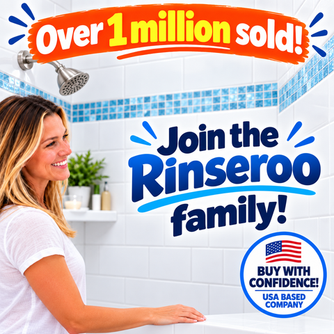 Rinseroo Shower Cleaning Thing:  Slip-On 6' Hose with Spout Tip