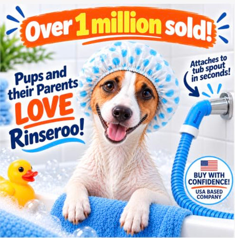 Rinseroo Slip-On Pet Tub Hose- 5 Foot No-Install Hose with Spray Head