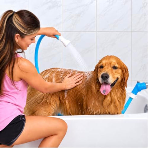 Rinseroo Slip-On Pet Tub Hose- 5 Foot No-Install Hose with Spray Head