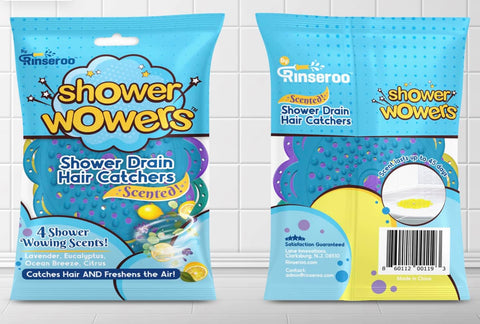 Shower Wowers (4 Pack) Scented Drain Hair Catchers