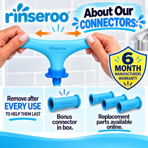 Rinseroo Shower Cleaning Thing:  Slip-On 6' Hose with Spout Tip